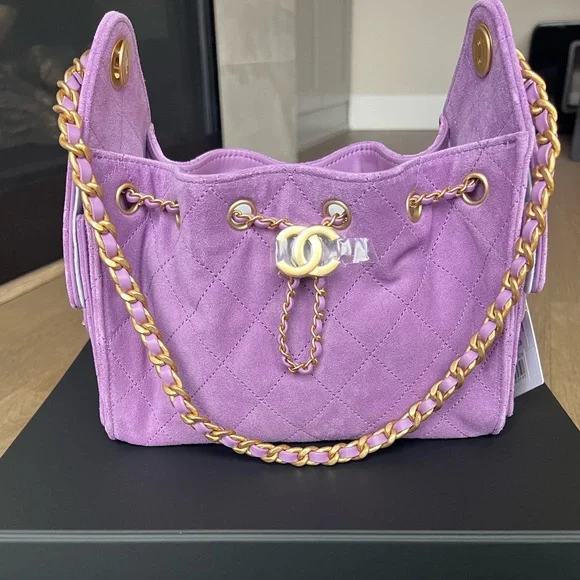Chanel mini 25 from 26c purple suede hobo bag - Picture 1 of 7